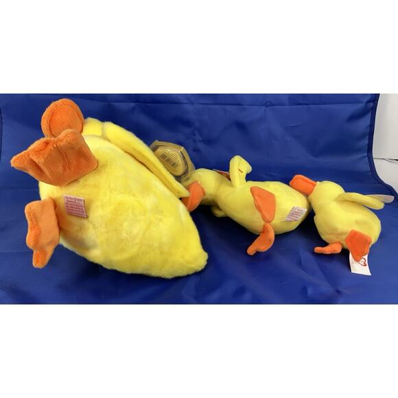 Ty Beanie Babies Bundle (3pcs) Quackers In 3 Sizes Buddy Baby And Teenie Beanie - Picture 4 of 16